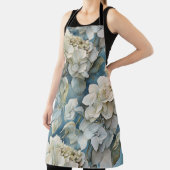 エレガント濃厚な淡水色花模様 エプロン (インサイチュ)