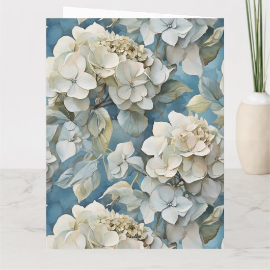 エレガント濃厚な淡水色花模様 カード (裏面)