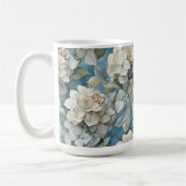 エレガント濃厚な淡水色花模様 コーヒーマグカップ (左)