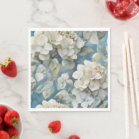 エレガント濃厚な淡水色花模様 スタンダードランチョンナプキン (インサイチュ)