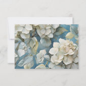 エレガント濃厚な淡水色花模様 セーブザデート (裏面)