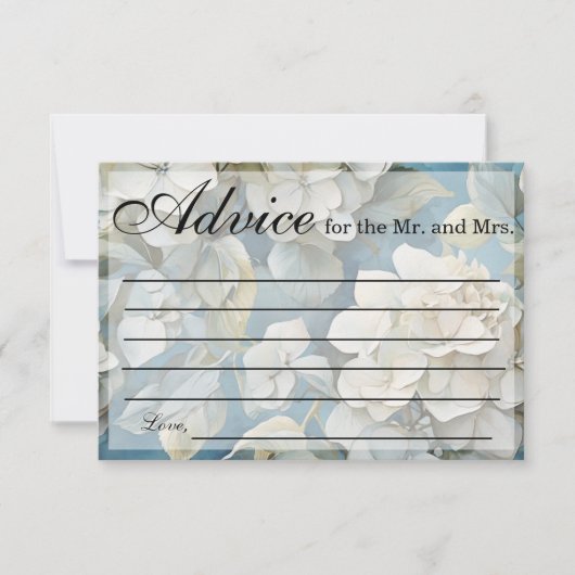 エレガント濃厚な淡水色花模様 ノートカード (正面)