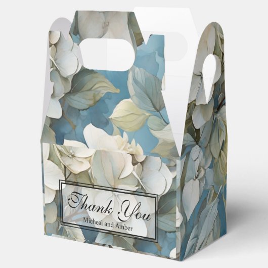 エレガント濃厚な淡水色花模様 フェイバーボックス (オープン)