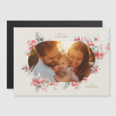 エレガント濃厚クリームフォト磁気ホリデーカード (正面/裏面)