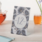 エレガント濃紺の花台番号 台座サイン (インサイチュ)