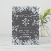 エレガント灰色の冬の霜の休日のパーティ企業の 招待状 (スタンド正面)