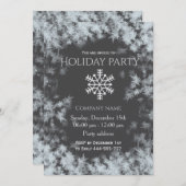 エレガント灰色の冬の霜の休日のパーティ企業の 招待状 (正面/裏面)