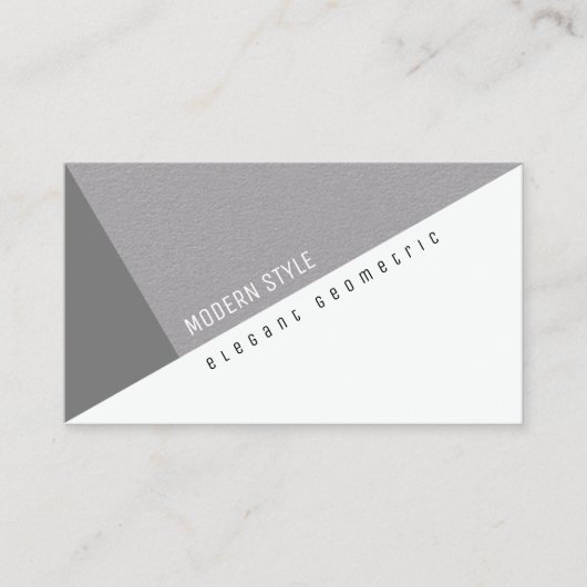 エレガント灰色の幾何モダンスタイル 名刺 (正面)