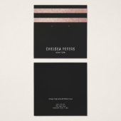 エレガント炭イヤリング表示カード上のバラ金ゴールド (正面&裏面)