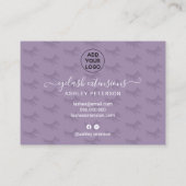 エレガント点滅後の紫のイラスト 名刺 (裏面)