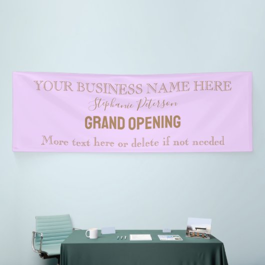 エレガント無地のガーリー光パープル薄紫カスタム文字 横断幕 (トレードショー)