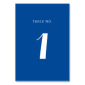 エレガント無地の地中海のBlue Script結婚の テーブルナンバー (裏面)
