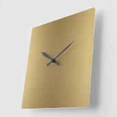 エレガント無地の金ゴールド スクエア壁時計 (傾斜)