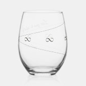 「エレガント無限と後ろであなたを愛する」スクリプト ステムなしワイングラス (裏面)
