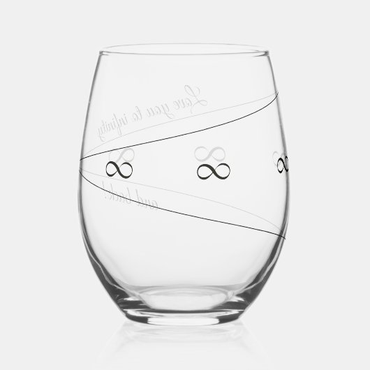 「エレガント無限と後ろであなたを愛する」スクリプト ステムなしワイングラス (裏面)