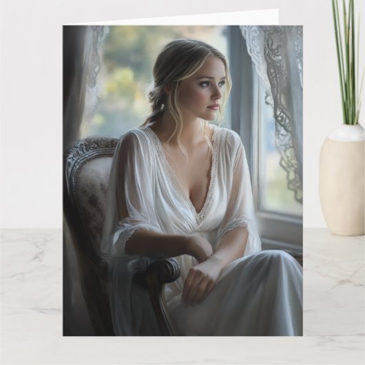 エレガント熟考：水彩カード カード (正面)