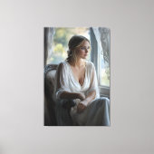 エレガント熟考：水彩画 キャンバスプリント (正面)