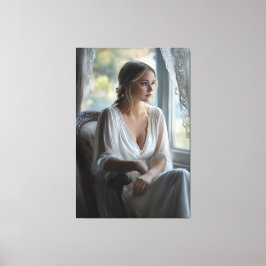 エレガント熟考：水彩画 キャンバスプリント