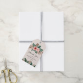 エレガント熱帯の水の色のフローラ結婚 ギフトタグ (より糸付き)