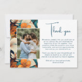 エレガント熱帯の花のフローラ結婚の写真 サンキューカード (正面)