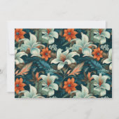 エレガント熱帯の花のフローラ結婚の写真 サンキューカード (裏面)