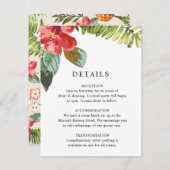 エレガント熱帯の花結婚の詳細 エンクロージャーカード (正面/裏面)