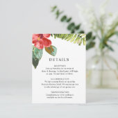 エレガント熱帯の花結婚の詳細 エンクロージャーカード (スタンド正面)