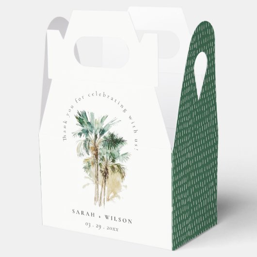 エレガント熱帯水色のヤシ結婚の木 フェイバーボックス (オープン)