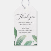 エレガント熱帯葉の結婚緑の感謝してい ギフトタグ (正面)