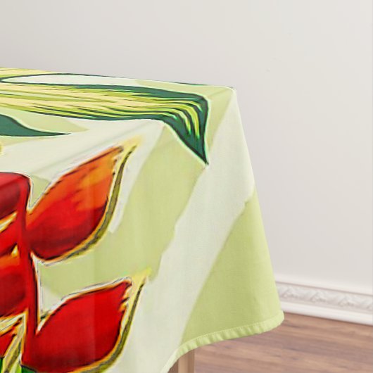 エレガント熱帯葉の花とハイビスカス | テーブルクロス (インサイチュ)