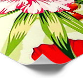 エレガント熱帯葉の花とハイビスカス | ポスター (角)