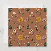 エレガント燃えたオレンジガーデンフラワーズブライダルシャワー 招待状 (裏面)