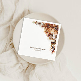 エレガント燃えたオレンジ色のフローラ結婚の スタンダードカクテルナプキン