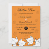 エレガント燃素朴えたオレン葉ジュ秋の結婚式 招待状 (正面)