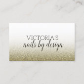 エレガント爪、 ネイルテック金ゴールドグリッター名刺 名刺 (正面)