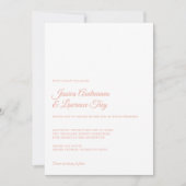 エレガント牡丹ミニマル結婚の花 招待状 (正面)