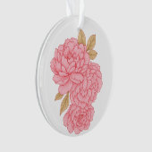 エレガント牡丹 – ソフトピンクフローライラストレーション オーナメント (正面)