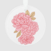 エレガント牡丹 – ソフトピンクフローライラストレーション オーナメント (裏面)