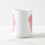 エレガント牡丹 – ソフトピンクフローライラストレーション コーヒーマグカップ (中央)