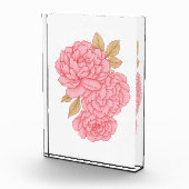 エレガント牡丹 – ソフトピンクフローライラストレーション フォトブロック (右)