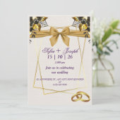 エレガント特別モダンな日のフローラデザイン 招待状 (スタンド正面)