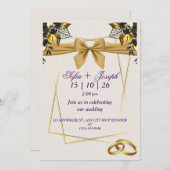 エレガント特別モダンな日のフローラデザイン 招待状 (正面/裏面)