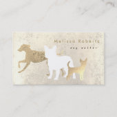 エレガント犬シルエットドッグウォーカー 名刺 (正面)