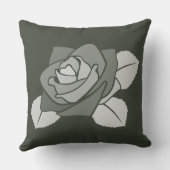 エレガント独身のバラブロッサムオングレー クッション (裏面)