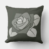 エレガント独身のバラブロッサムオングレー クッション (正面)