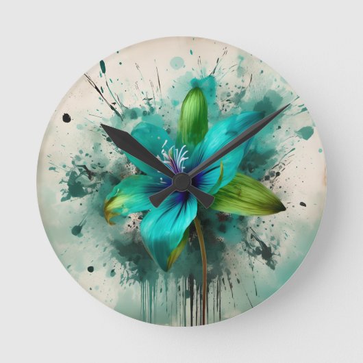 エレガント独身の気球 ラウンド壁時計 (正面)