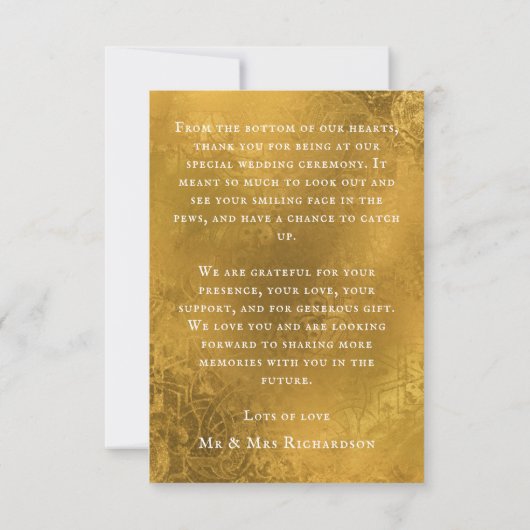 エレガント独身の結婚サンキューカード サンキューカード (裏面)