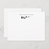 エレガント独身の茎花紅白フラット ノートカード (正面/裏面)