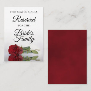 エレガント独身のRed Rose結婚 Reserved プレイスカード