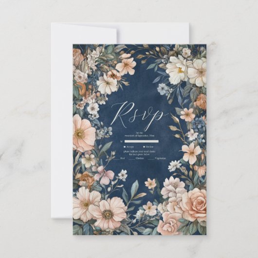 エレガント王室のビクトリアンエレガ結婚ンス 出欠カード (正面)